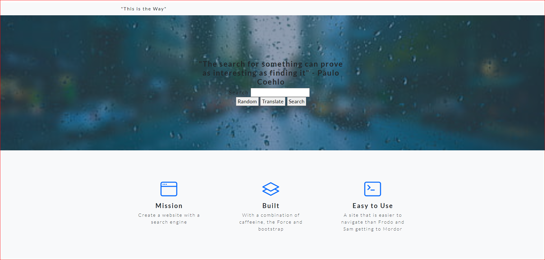 Website with a search engine